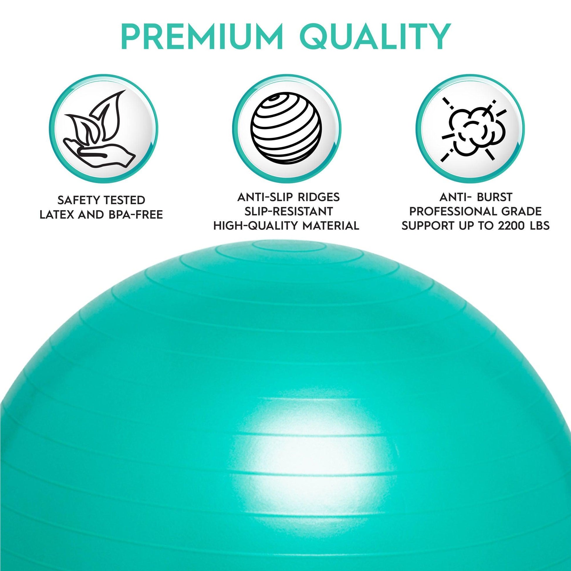 Balance Ball, 65cm, Mint - Loomini