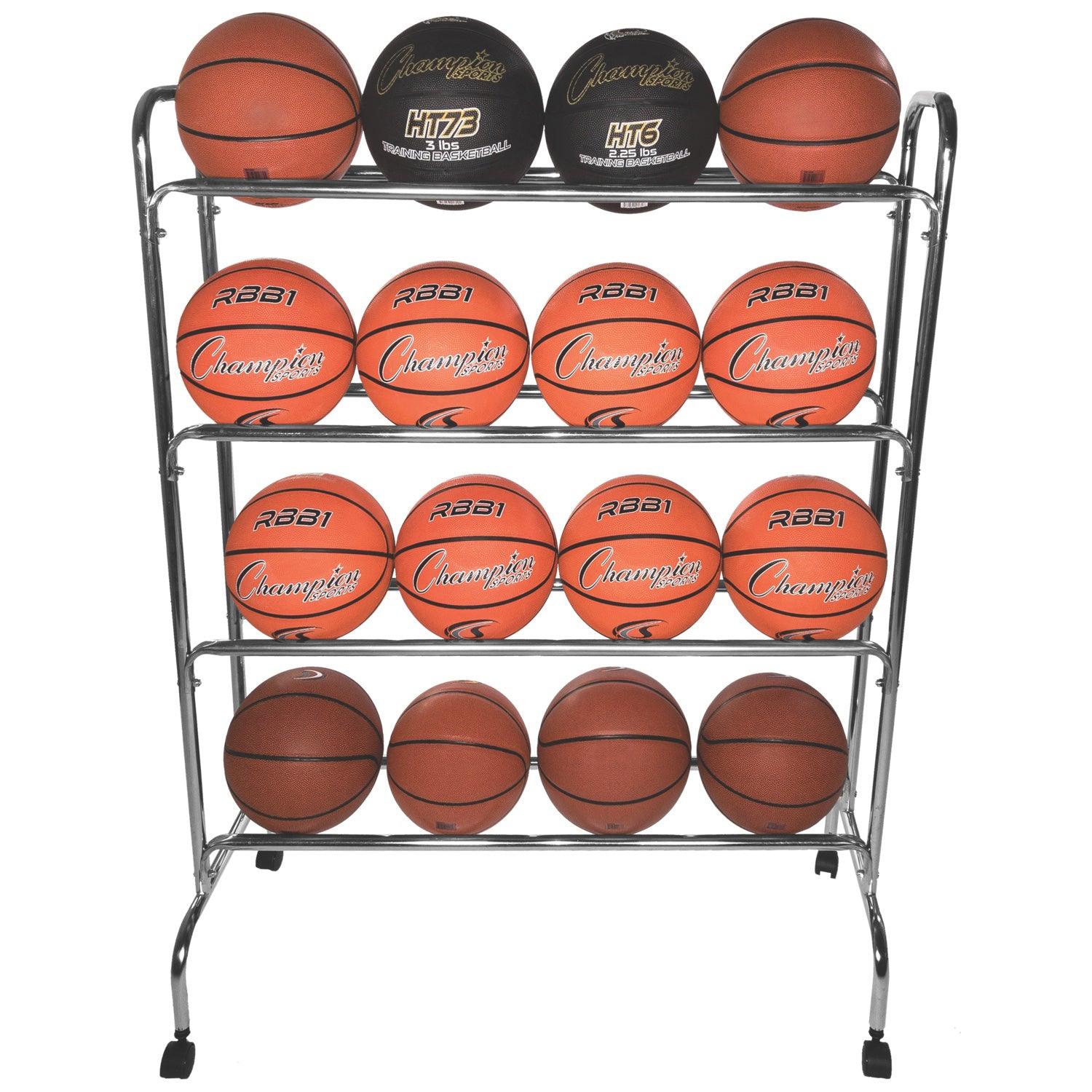 Ball Cart, 4 Tier, Holds 16 Balls - Loomini