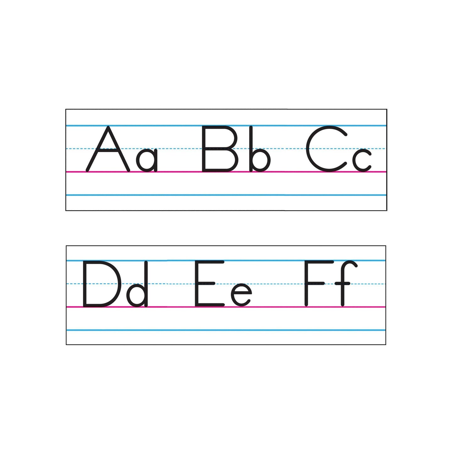 Basic Alphabet Zaner-Bloser Manuscript Bulletin Board Set - Loomini