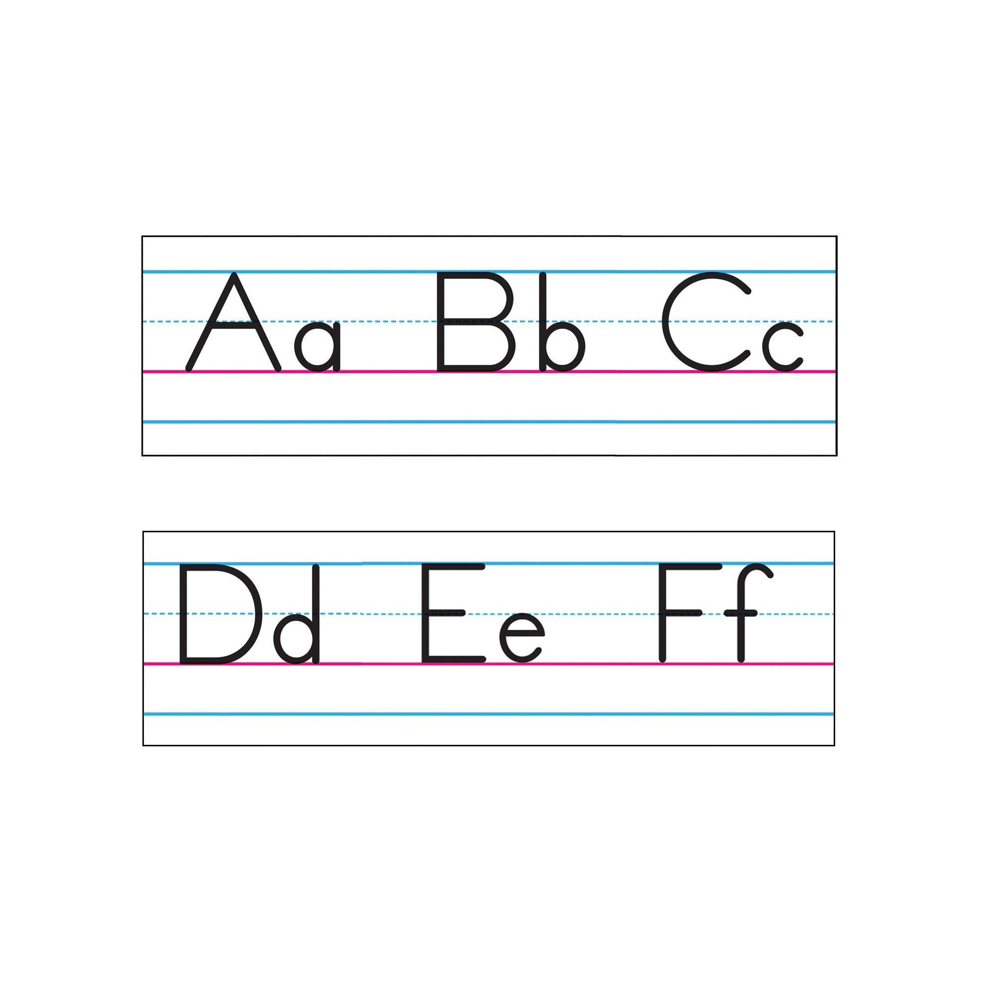 Basic Alphabet Zaner-Bloser Manuscript Bulletin Board Set - Loomini