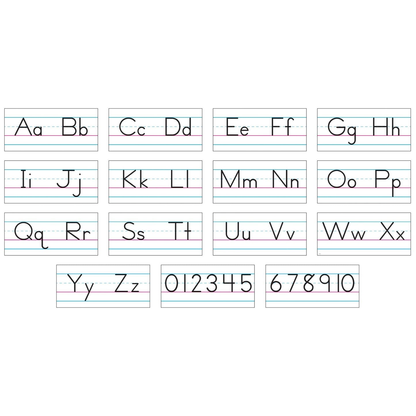 Basic Alphabet Zaner-Bloser Manuscript Bulletin Board Set - Loomini