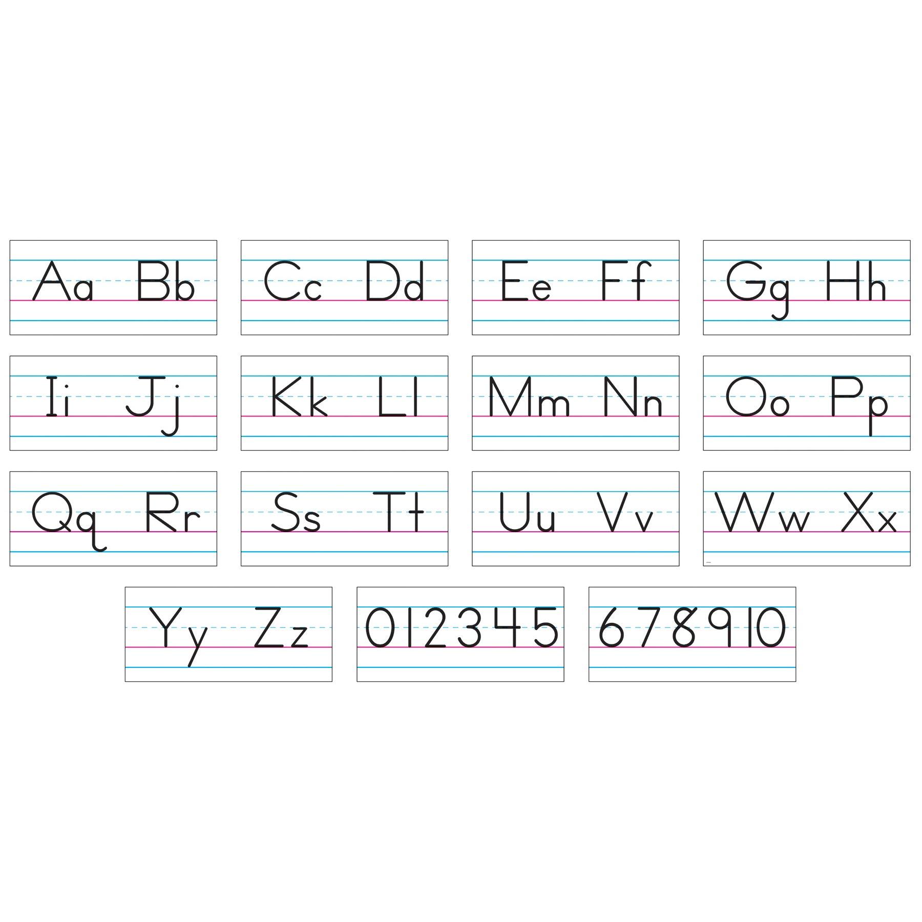 Basic Alphabet Zaner-Bloser Manuscript Bulletin Board Set - Loomini