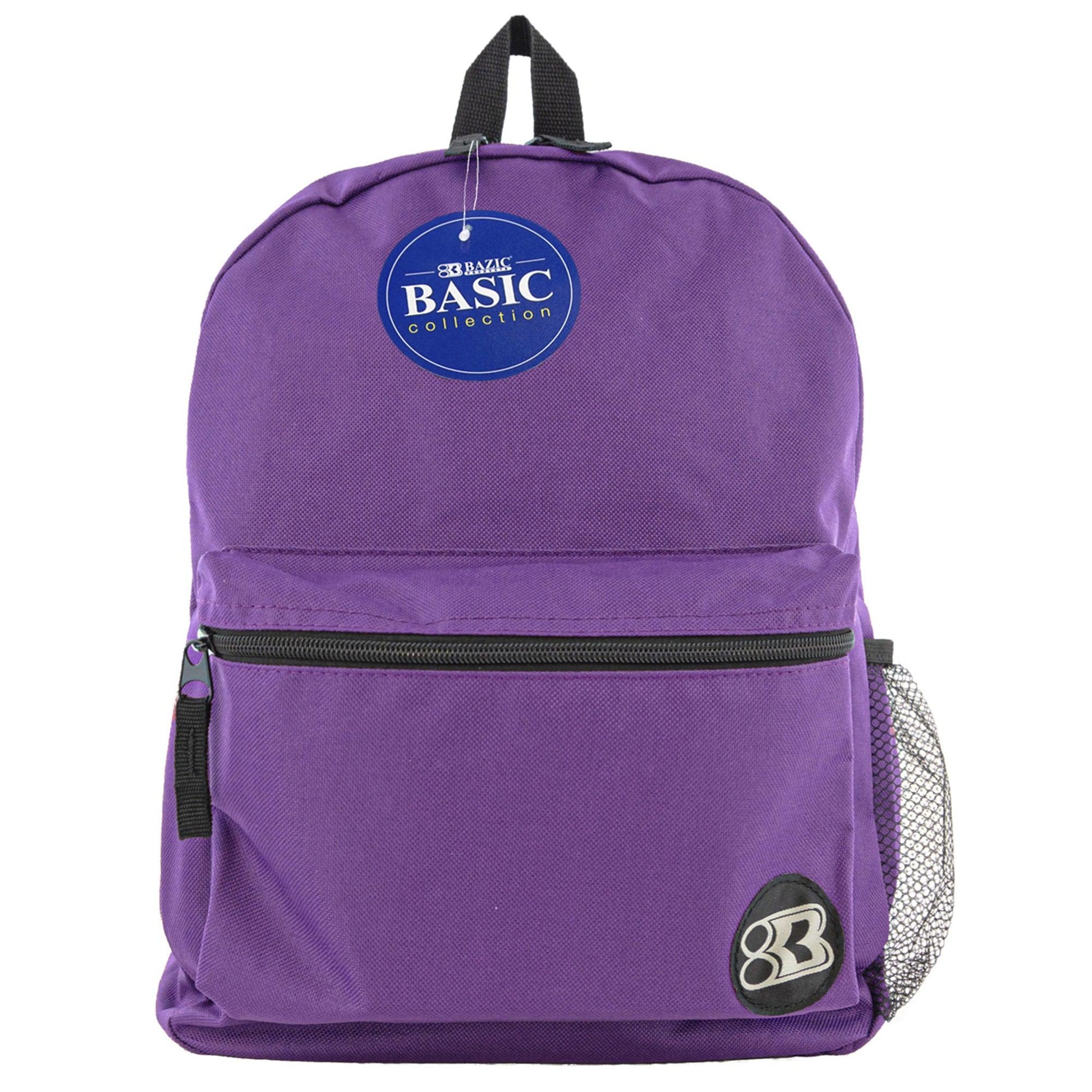 Basic Backpack 16" Purple, Pack of 2 - Loomini