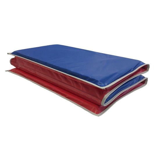 Basic KinderMat, 1" Thick, Red/Blue with Gray Binding - Loomini