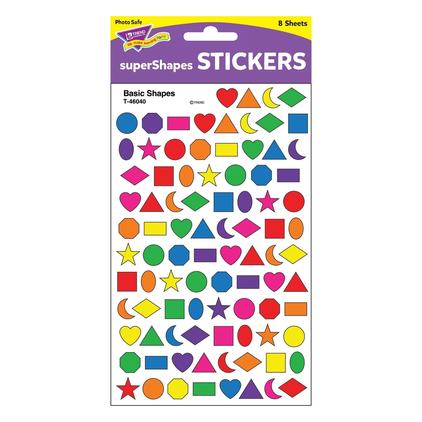 Basic Shapes superShapes Stickers, 800 Per Pack, 6 Packs - Loomini