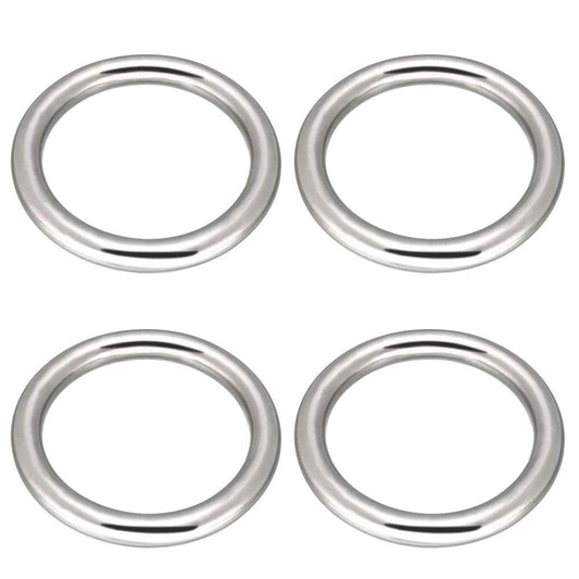 3" Seamless Metal O Ring, 4 Pack 304 Stainless Steel Rings Load 440Lbs, Solid, Heavy Duty Multi-Purpose Metal O-Ring for Macrame,Dog Leashes