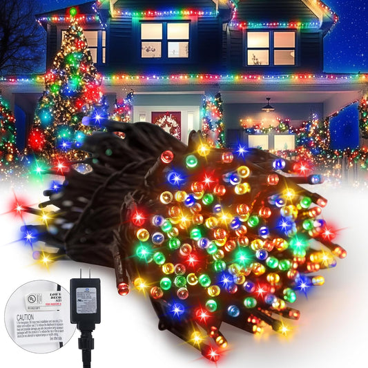 Christmas Tree Lights, 100FT 300LED Multi Colored Christmas Lights, 8 Modes Connectable Colored Lights for Xmas Halloween Decorations Outdoor Indoor, Twinkle Lights for Christmas Tree