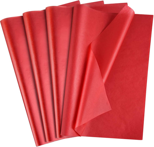 Tissue Paper 80 Sheets Wrapping Tissue Paper Bulk 14X20 Inch Tissue Paper for Gift Bag Wrapping DIY Arts Crafts Shredded Filler Birthday Graduation (Red)