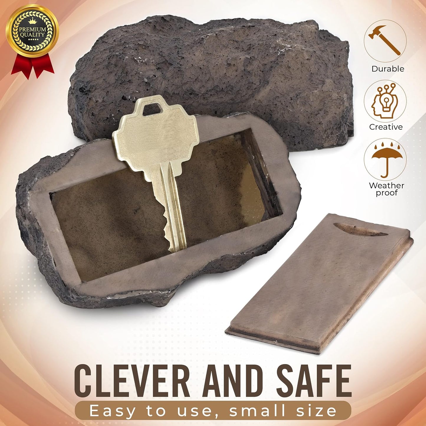 Hide-A-Spare-Key Fake Rock - Looks & Feels like Real Stone - Safe for Outdoor Garden or Yard, Geocaching (1)