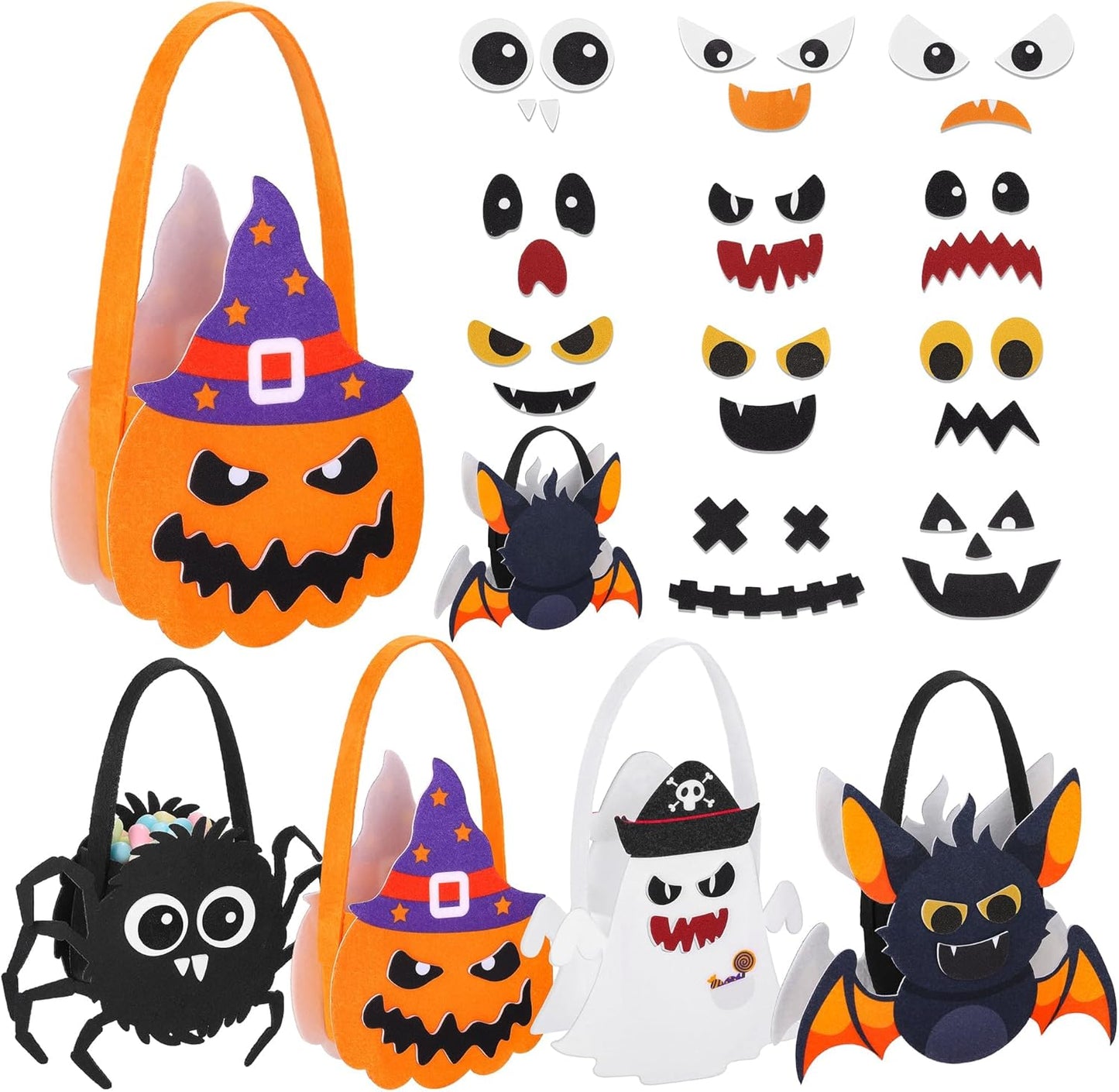 16 Pieces Mini Halloween Treat Bags Halloween Bucket Halloween Trick or Treat Bag Great Fun Halloween Home Activities Decorating for Halloween DIY Crafts