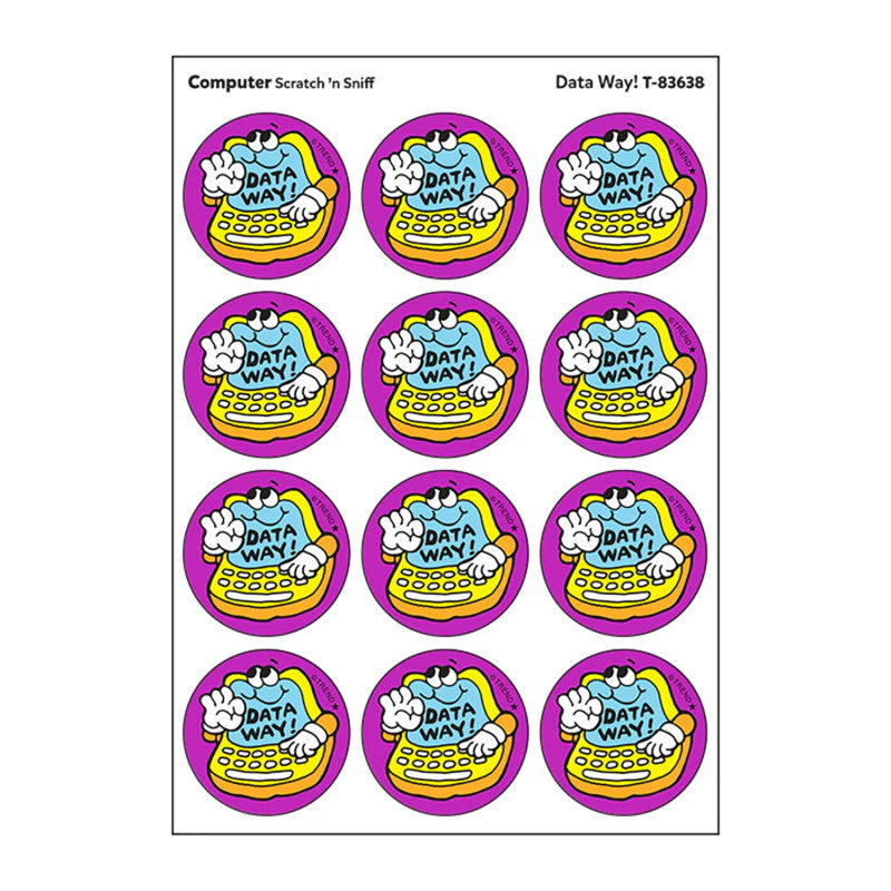 Data Way!/Computer scent Retro Scratch 'n Sniff Stinky Stickers®, 24 ct.