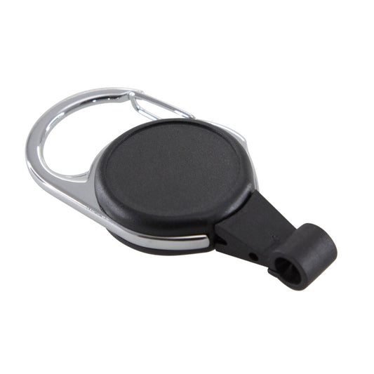 No-Twist Carabiner ID Card Reel with Slot Hook, Black