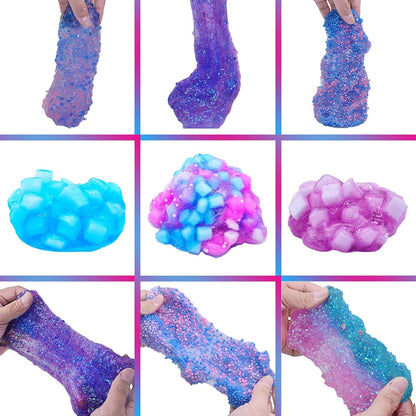 Unicorn Slime Kit for Girls 4-12,Supplies Makes Butter Slime,Candy Confetti Slime,Glimmer, Foam Jelly Cubes Slime Party Favors for Kids