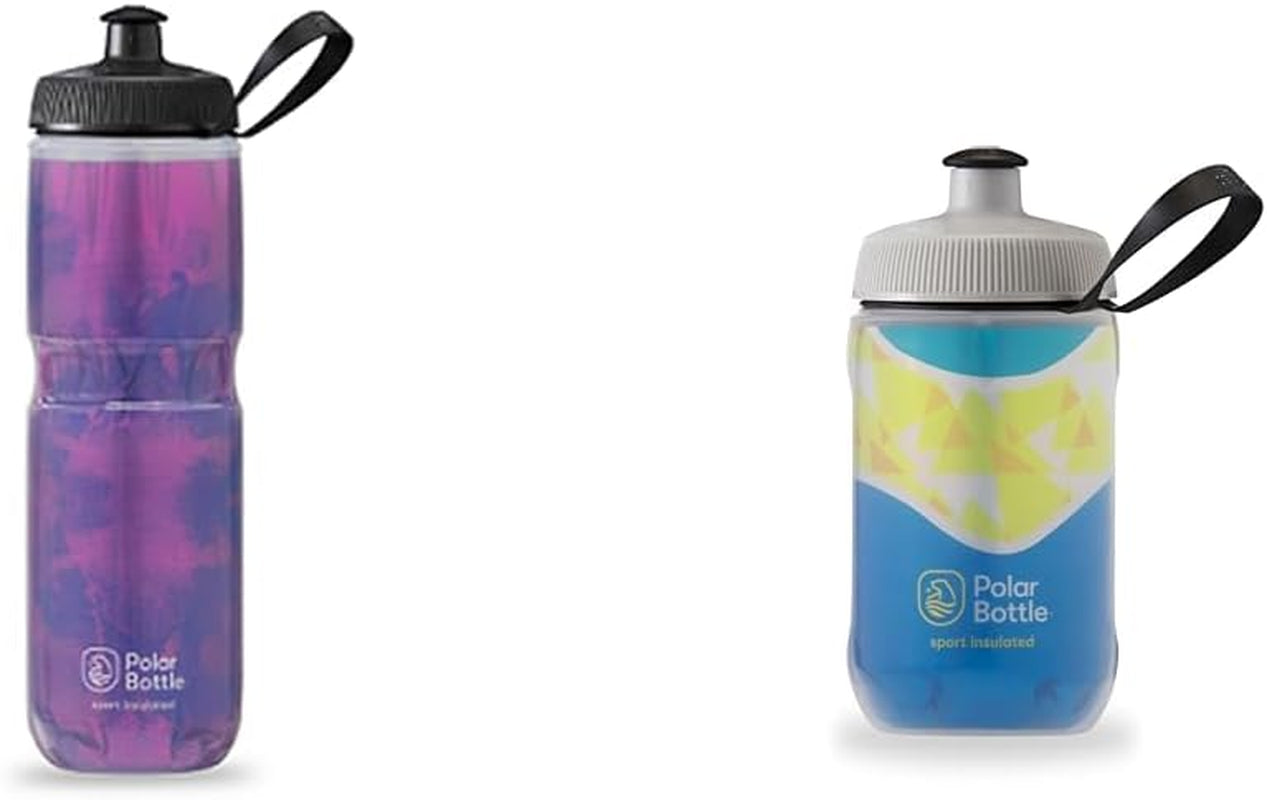 Sport Insulated Water Bottle - Leak Proof Water Bottles Keep Water Cooler 2X Longer than a Regular Reusable Water Bottle -Bpa-Free, Sport & Bike Squeeze Bottle with Handle