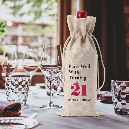 Funny 80Th Birthday Gifts for Women Men 80 Year Old Birthday Gifts Wine Bag Happy Anniversary 80Th Birthday Party Supplies Decorations Wine Bags for Mom Grandma Grandpa Best Friend