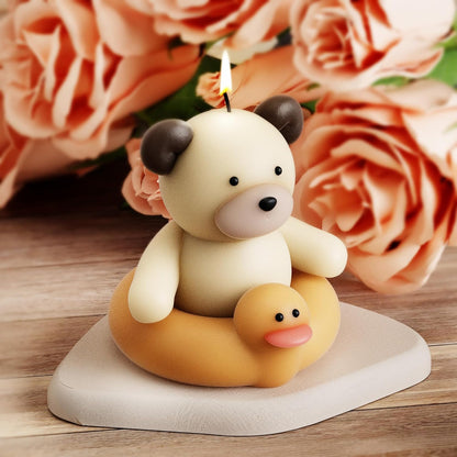 Swimming Bear Mold Bear Candle Mold Swim Bear Mold Bear Animal Mold Resin Casting Mold Resin Making Molds Silicone Mold for Candle Home Decorate Mold Candle Making Mold 3D Animal Mold