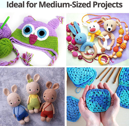 Crochet Kit for Beginners Adults and Kids - Make Amigurumi and Other Crocheting Kit Projects - Beginner Crochet Kit Includes 20 Colors Crochet Yarn, Hooks, Book, Bag - Complete Crochet Starter Kit
