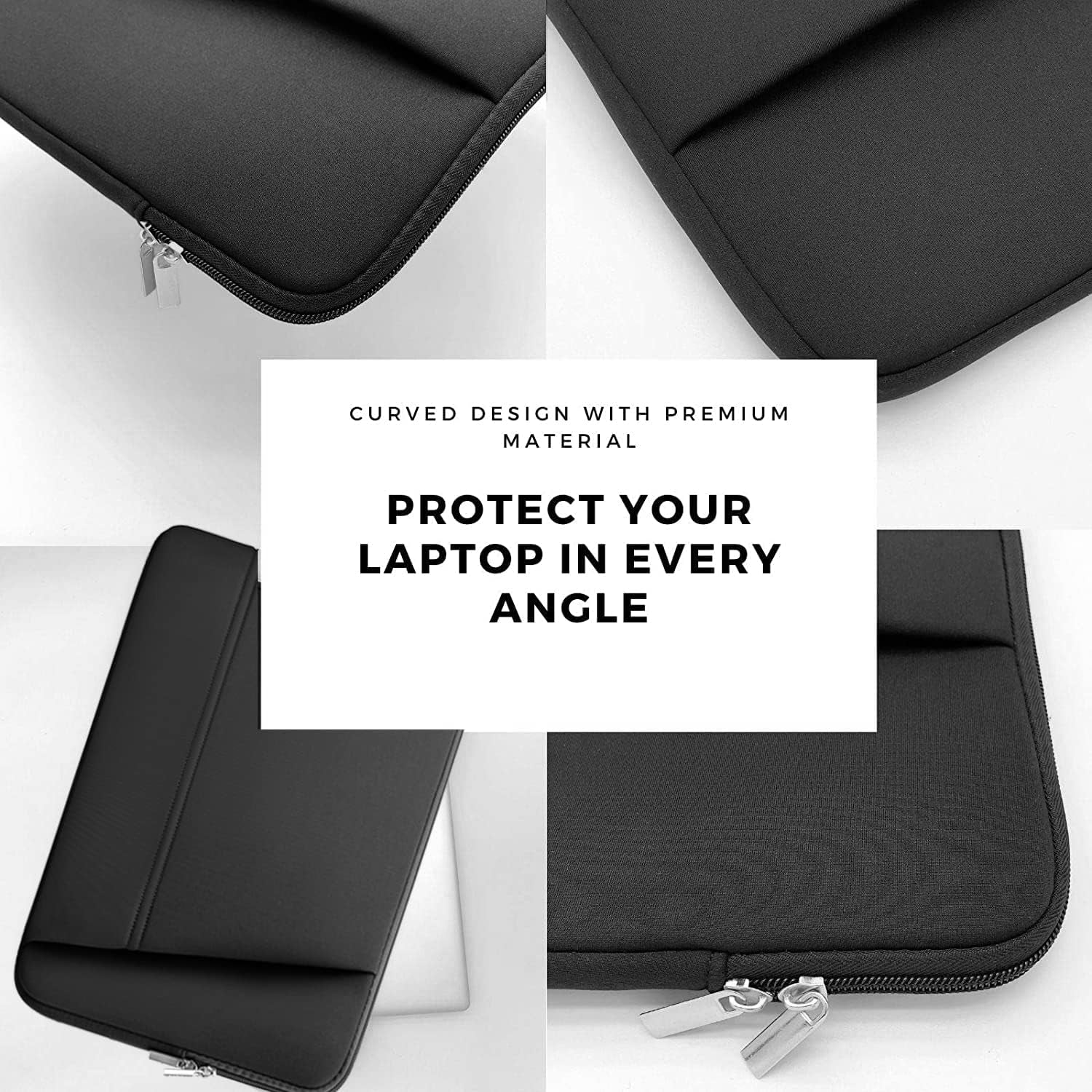 Laptop Sleeve, 14 Inch Laptop Case for Apple Macbook Pro 2024, Upgrade 13 Inch Waterproof Protective Laptop Case Cover Bag Compatible for 13.3 14 Inch Macbook Pro 2024, Macbook Air, Black