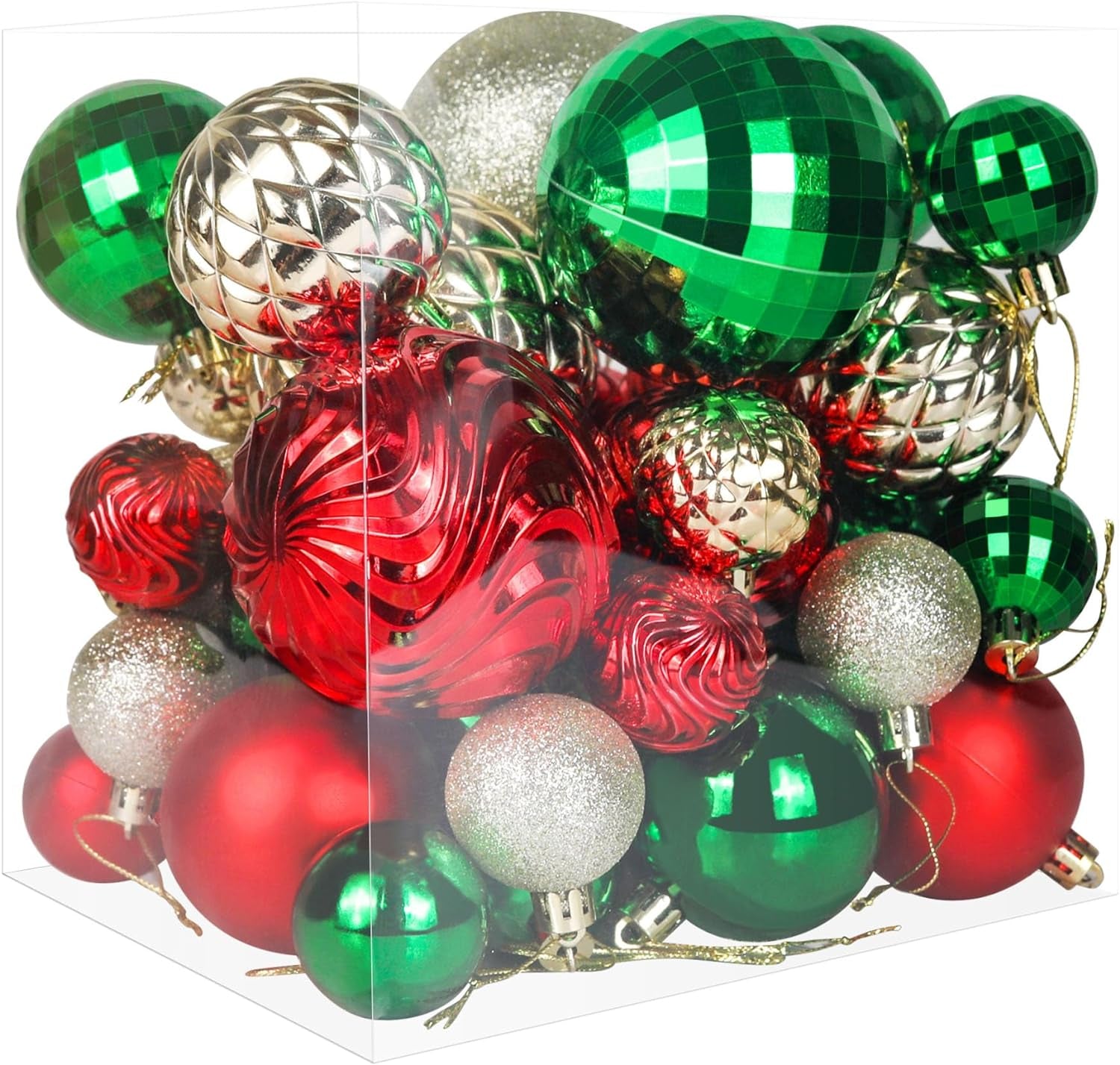 Christmas Tree Ornaments - 36 PCS Shatterproof Christmas Ball Ornaments Set for Christmas, Holiday, Wreath & Party Decorations (Multi-Size, Silver)