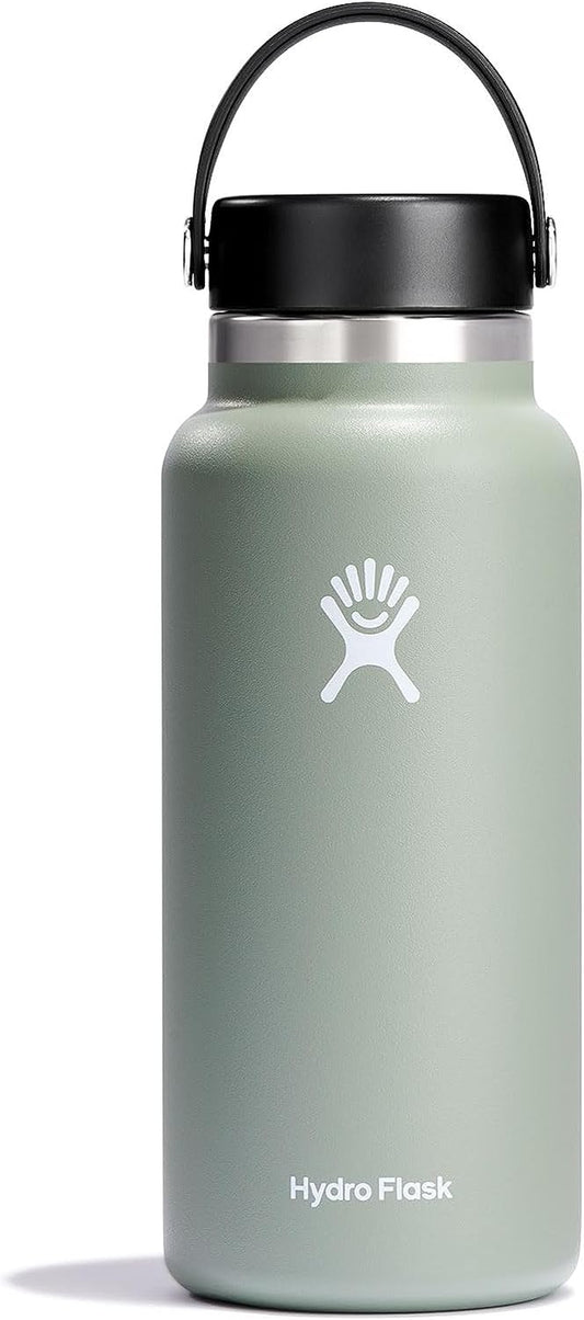 Wide Mouth Vacuum Insulated Stainless Steel Water Bottle with Leakproof Closeable Lid for Cold Water Drinks, Sports, Travel, Car and School
