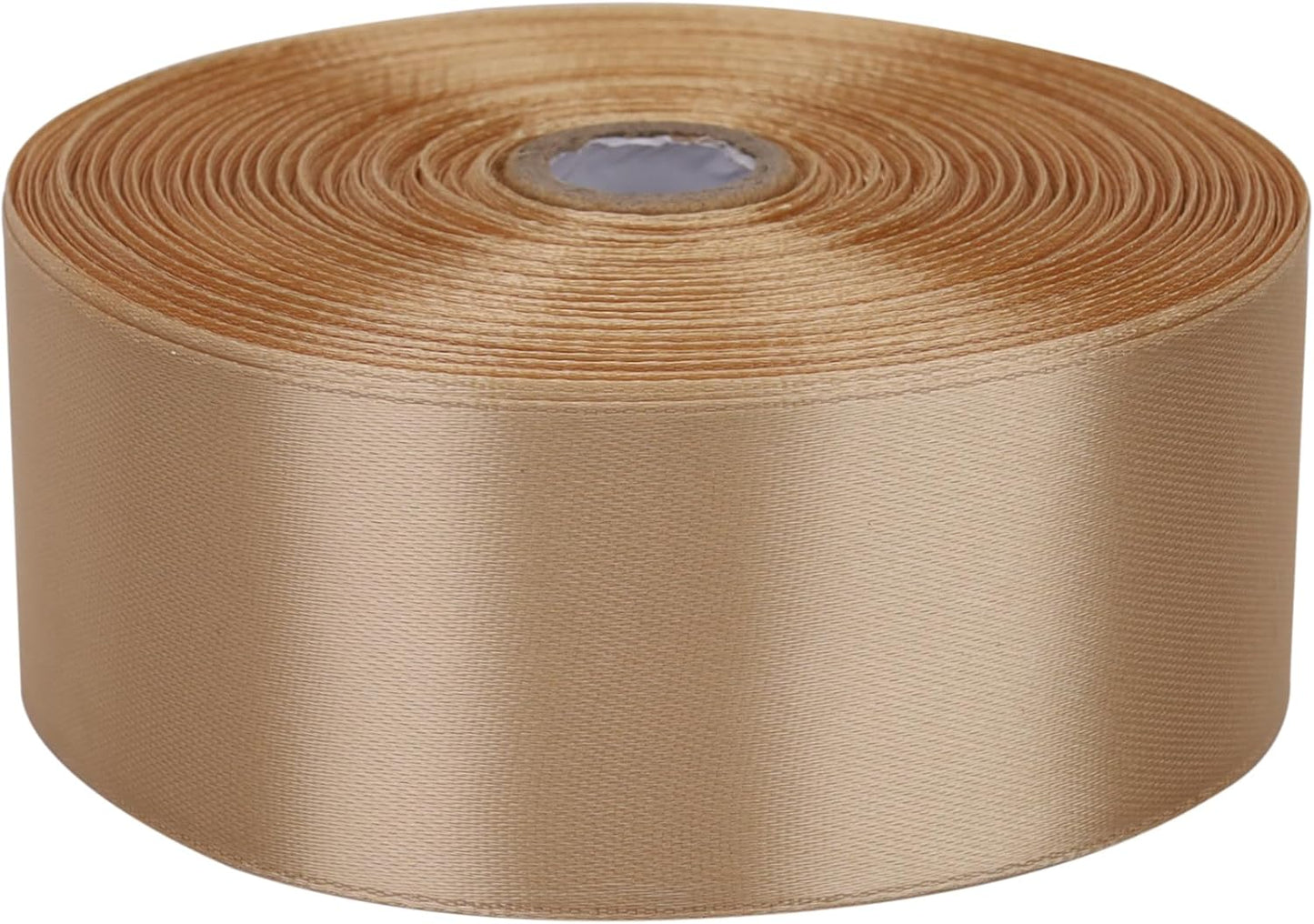 Satin Ribbon 50 Yards Solid Fabric Ribbons Roll for Wedding Invitations, Bridal Bouquets, Sewing, Party Decorations, Gift Wrapping and More (Champagne, 1-1/2 Inch)