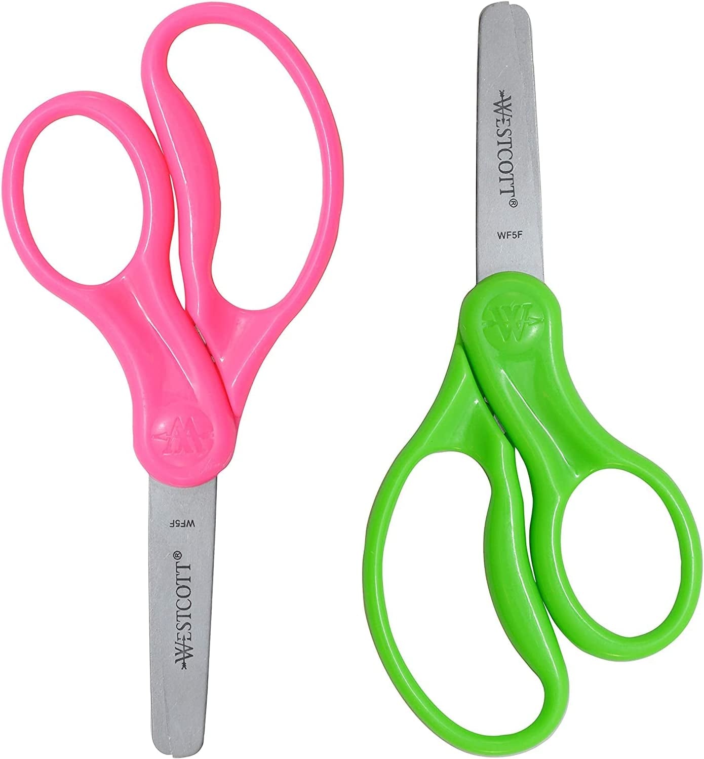 13168 Right- and Left-Handed Scissors, Kids' Scissors, Ages 4-8, 5-Inch Blunt Tip, Assorted, 2 Count (Pack of 1)