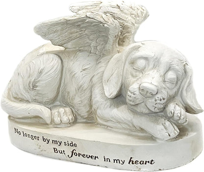 Dog Statues 10 Inch Angel Wings Labrador Golden Retriever Puppy Pet Outdoor Garden Memorial Monument Grave Marker Tribute Stone Finish Sculptures Home Decor