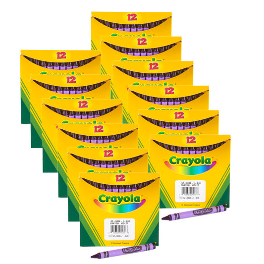Bulk Crayons, Violet, Regular Size, 12 Per Box, 12 Boxes