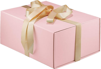 Pink Gift Box,9" X 7" X 4" Gift Box with Ribbon for Presents Magnetic Closure for Gift Packaging, Gift Box for Christmas, Halloween, Birthday Gift Box and Christmas Gift Box