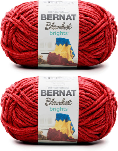 Blanket Brights Red White & Boom Yarn - 2 Pack of 300G/10.5Oz - Polyester - 6 Super Bulky - 220 Yards - Knitting/Crochet