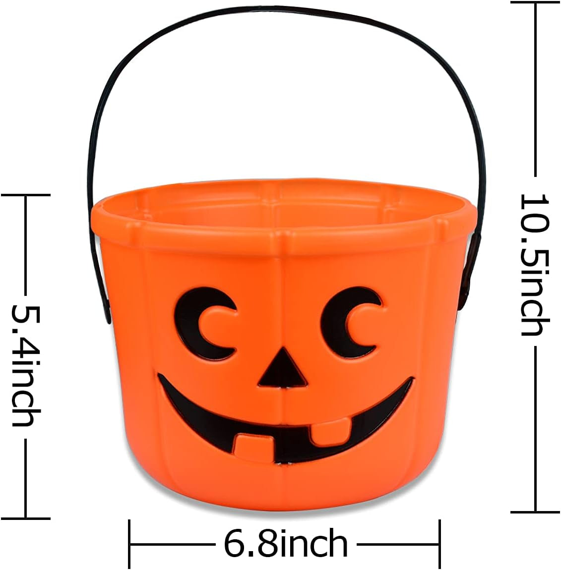 Halloween Pumpkin Bucket, Halloween Trick or Treat Pumpkin Bucket，Large Halloween Candy Buckets with Handle for Party Decor (3Pack)