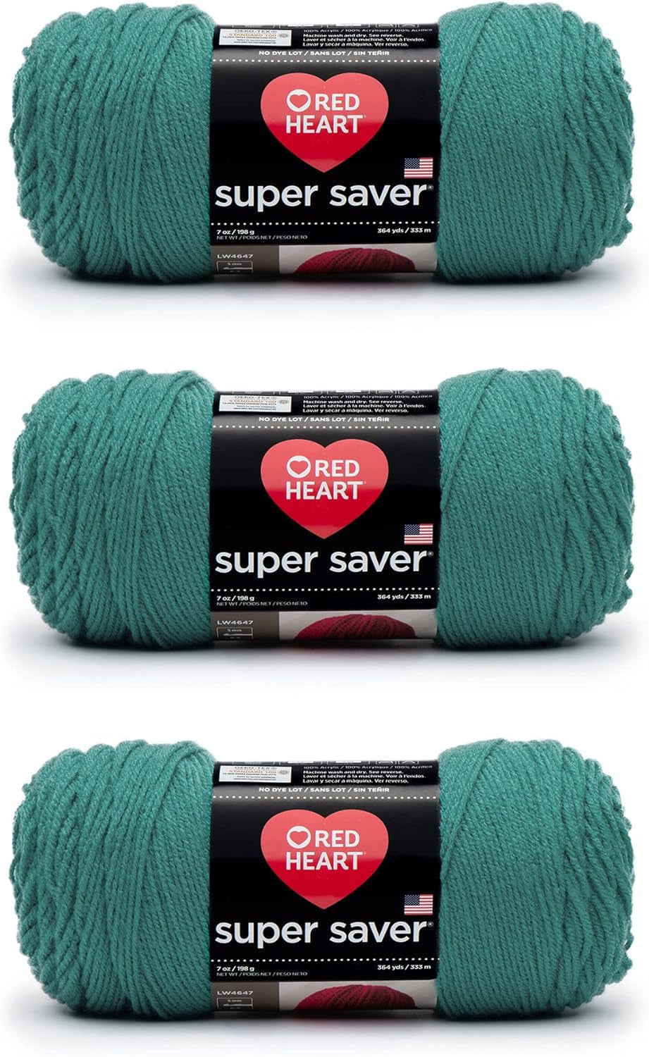 Super Saver White Yarn - 3 Pack of 198G/7Oz - Acrylic - 4 Medium (Worsted) - 364 Yards - Knitting/Crochet