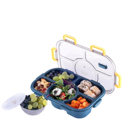 Tarlini  Blue Bento Box  Simple & Easy Leak Proof BPA Free 5 Compartment  Bento