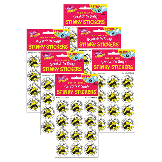 Bee-utiful!/Honey Scented Stickers, 24 Per Pack, 6 Packs - Loomini