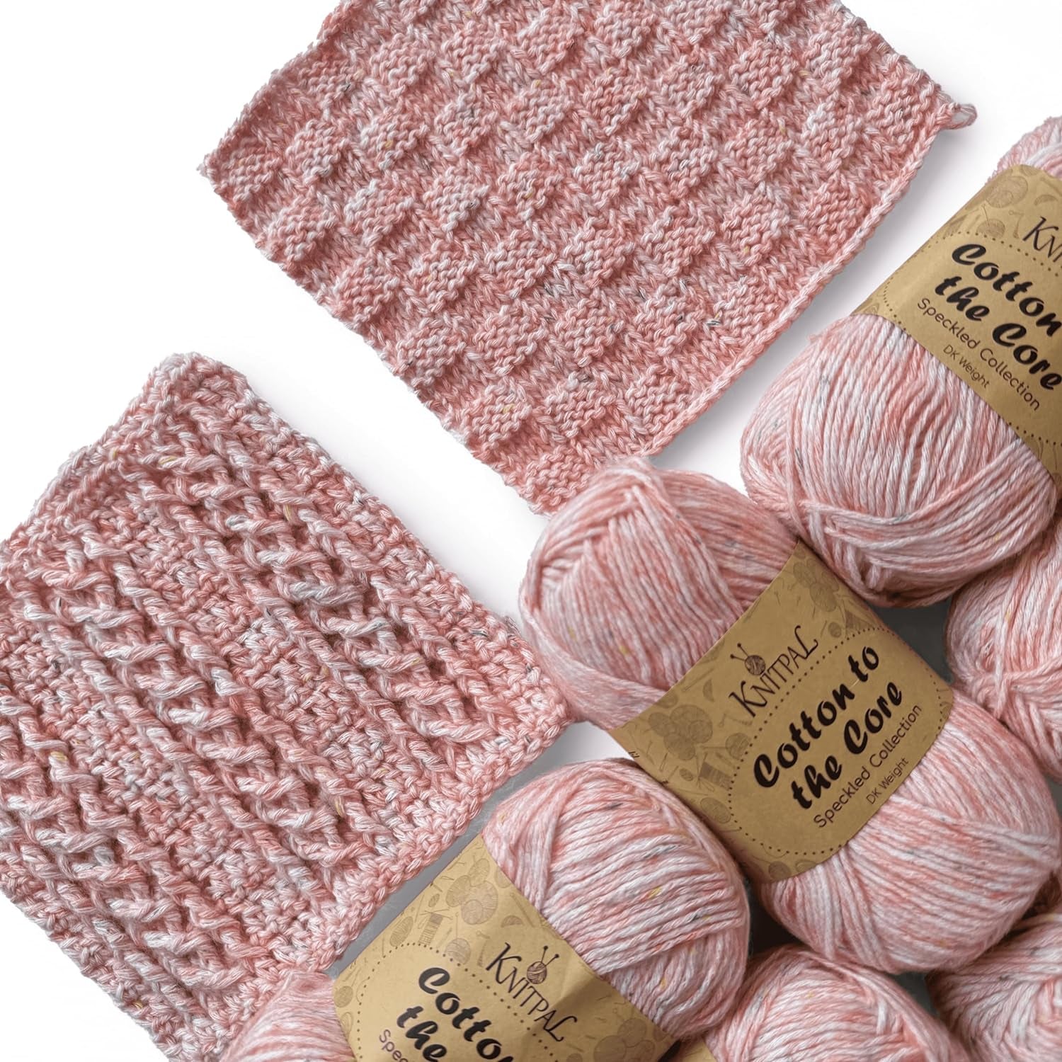 Cotton to the Core Soft Cotton Yarn for Crocheting, 78% Cotton and 22% Acrylic - Soft Baby Yarn for Crocheting - 3 DK Weight Cotton Yarn for Knitting - 6 Skeins, 852Yds/300G (Almond Tan)