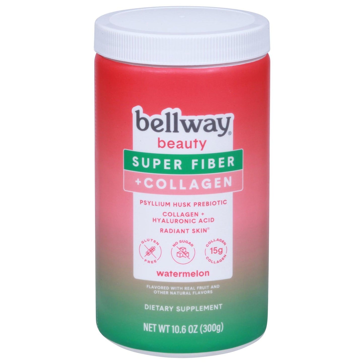 Bellway - Super Fiber + Collagen Powder Watermelon - Case Of 4 - 10.6 Ounces - Loomini