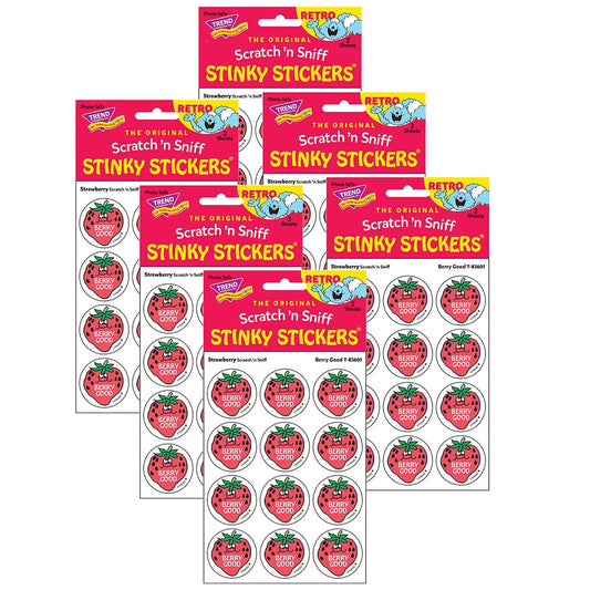 Berry Good/Strawberry Scented Stickers, 24 Per Pack, 6 Packs - Loomini