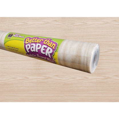 Better Than Paper® Bulletin Board Roll, 4' x 12', Light Maple Wood Design, Pack of 4 - Loomini