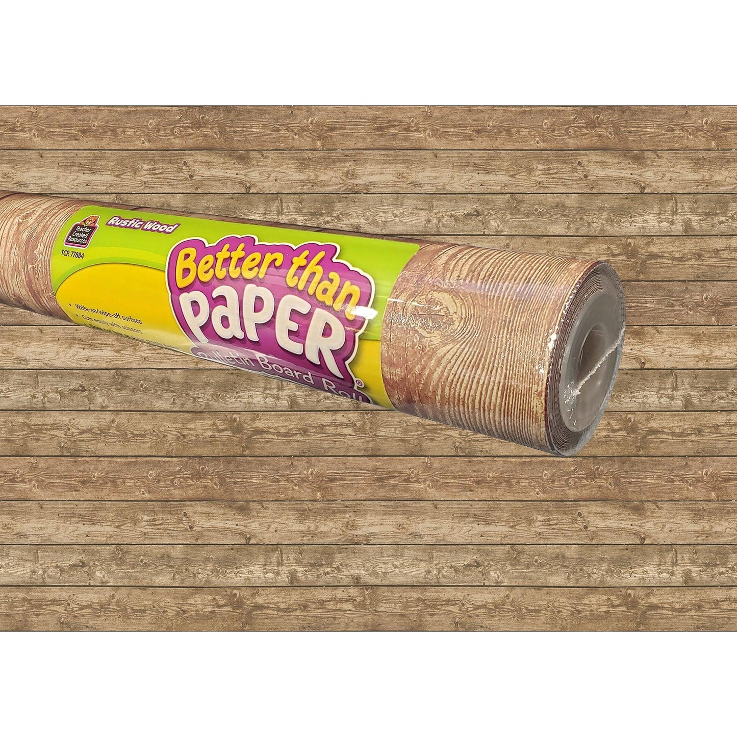 Better Than Paper® Bulletin Board Roll, 4' x 12', Rustic Wood Design, 4 Rolls - Loomini