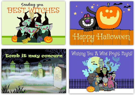 Assorted Halloween Postcards - 4 X 6 Happy Halloween Postcards - 40 Halloween Postcards (Assorted)