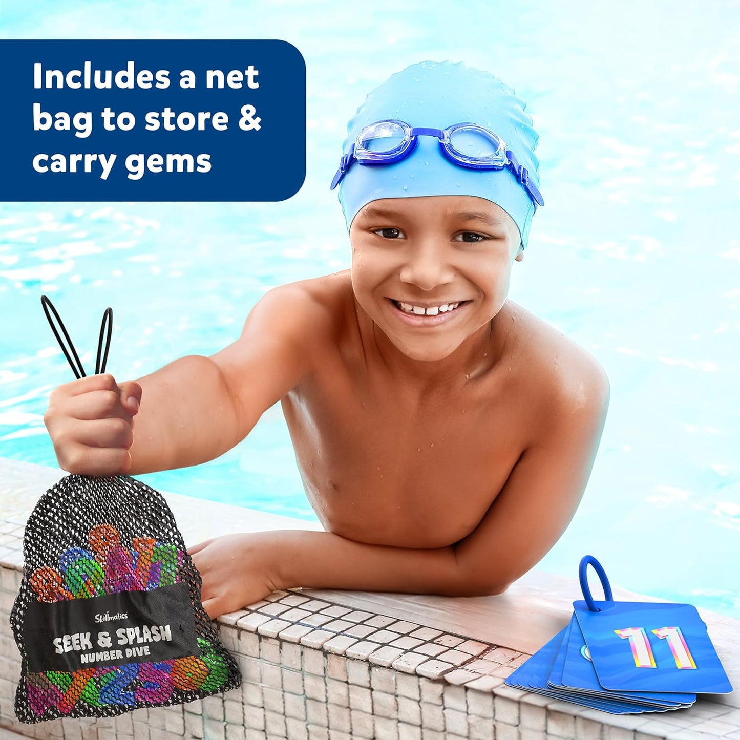 Seek & Splash Diving Gem Toys - Swimming Pool Toys for Kids, Search and Find Math Game, Gifts for Boys & Girls Ages 6, 7, 8, 9 & Up