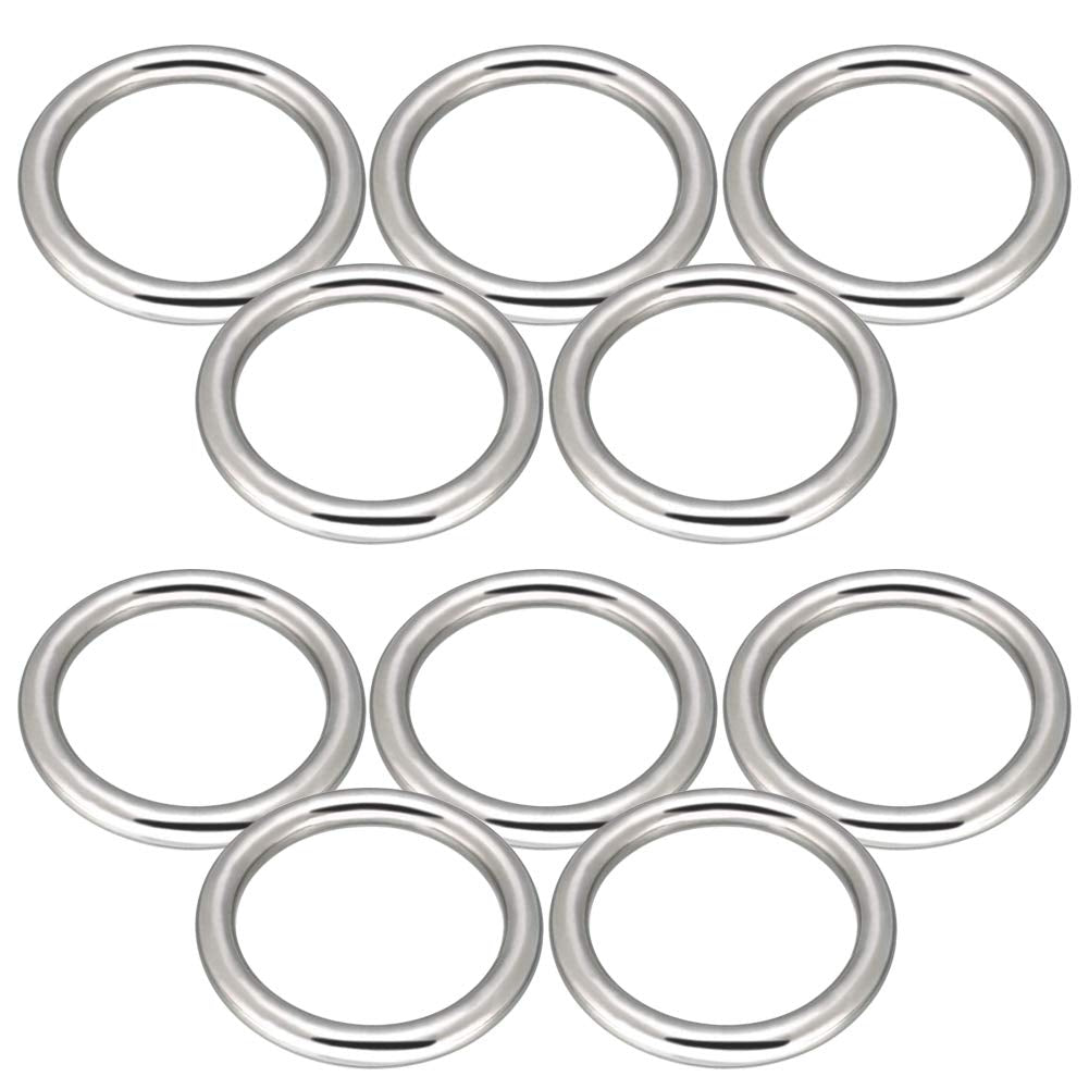 3" Seamless Metal O Ring, 4 Pack 304 Stainless Steel Rings Load 440Lbs, Solid, Heavy Duty Multi-Purpose Metal O-Ring for Macrame,Dog Leashes