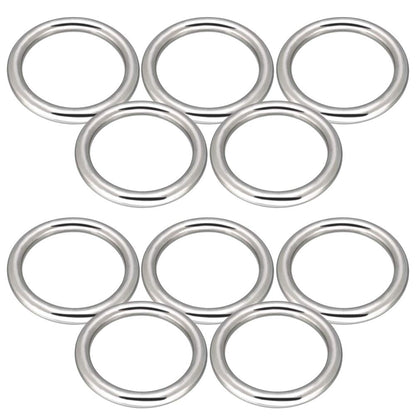 3" Seamless Metal O Ring, 4 Pack 304 Stainless Steel Rings Load 440Lbs, Solid, Heavy Duty Multi-Purpose Metal O-Ring for Macrame,Dog Leashes