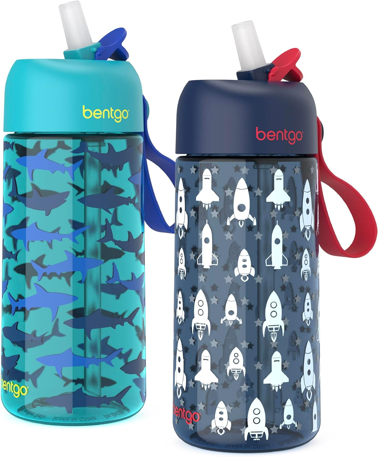 ® Kids Water Bottle - New & Improved 2023 Leak-Proof, Bpa-Free 15 Oz. Cup for Toddlers & Children - Flip-Up Safe-Sip Straw for School, Sports, Daycare, Camp & More (Trucks)