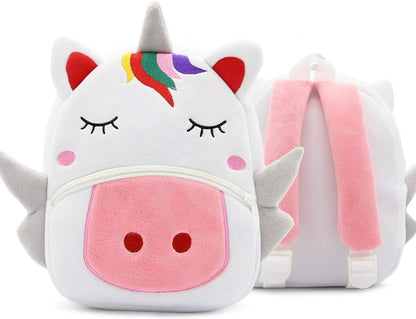 Toddler Backpack for Boys and Girls, Cute Soft Plush Animal Cartoon Mini Backpack Little for Kids 2-6 Years (Unicorn)