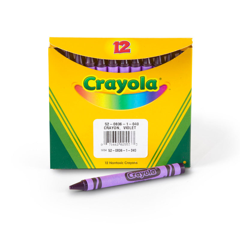 Bulk Crayons, Violet, Regular Size, 12 Count