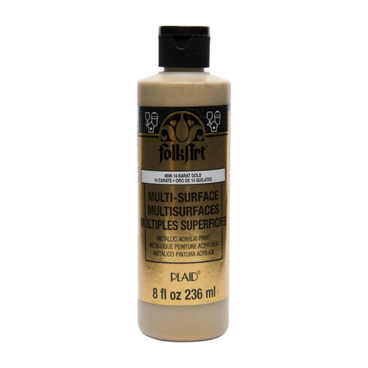 Acrylic Paint Metallic, 8oz., 14k Gold