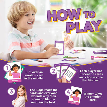 Exploding Emotions Flashcards and Game: 2 in 1, Social Emotional Learning, Emotion and Feeling Cards for Kids, Teaches Social Skills in a Hilarious Family Game, Autism Game for Therapy