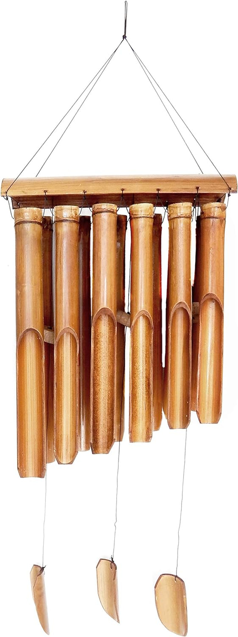 Bamboo Wind Chime Gift Mom Grandma Indoor Outdoor Windchimes Patio Bohemian Boho Home Decor Memorial Sympathy Large Giant Wooden Double Row 40 Inch