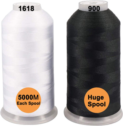 Polyester Embroidery Machine Thread Assorted Color Packs - 40 Options - 5000M Spool - for All Embroidery Machines